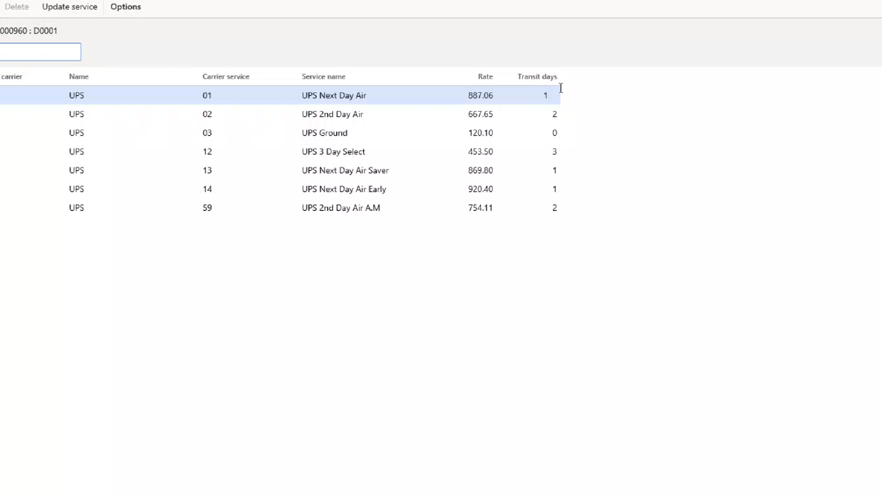 Snapshot 2 of CuroGens Shipping Manager for D365 Finance & SCM