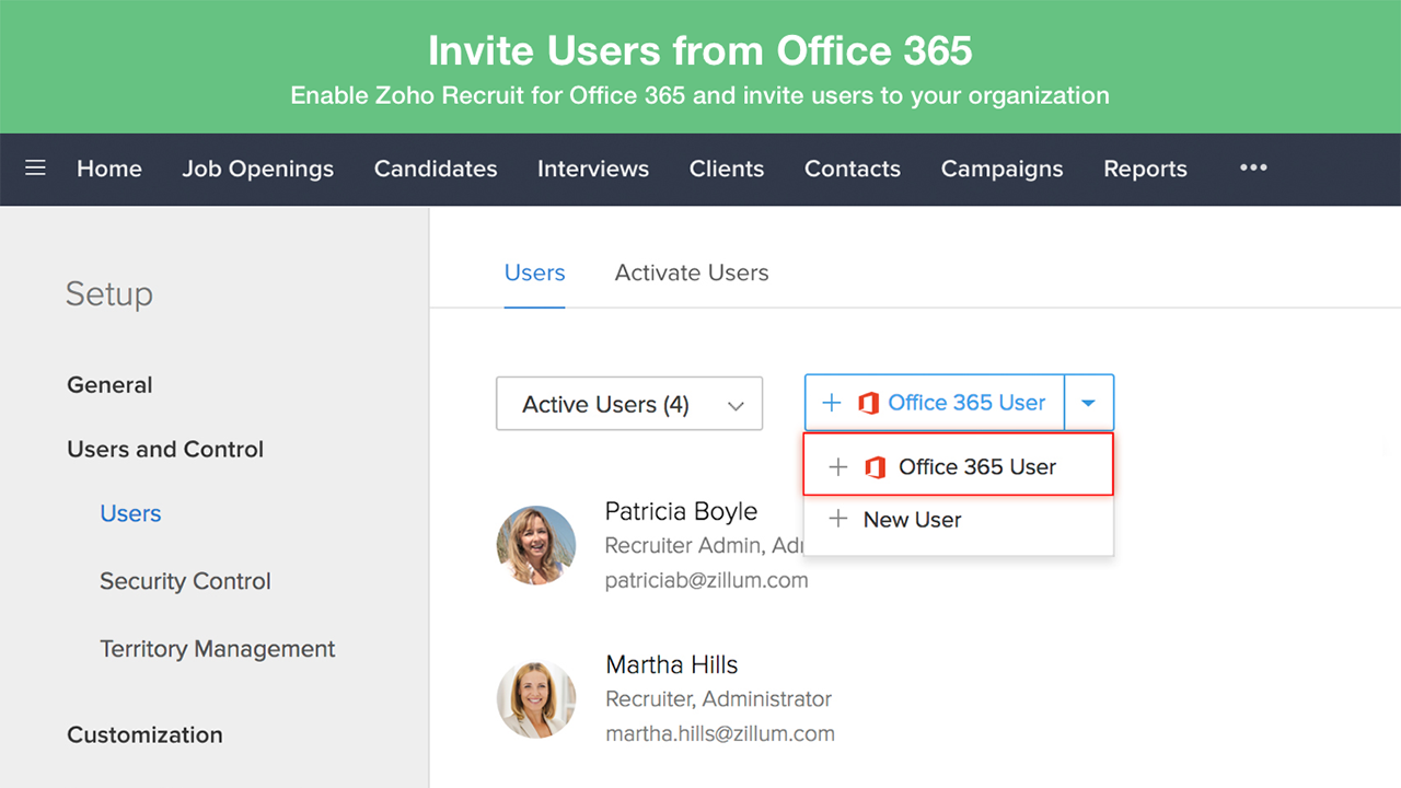 Snapshot 2 of Zoho Recruit