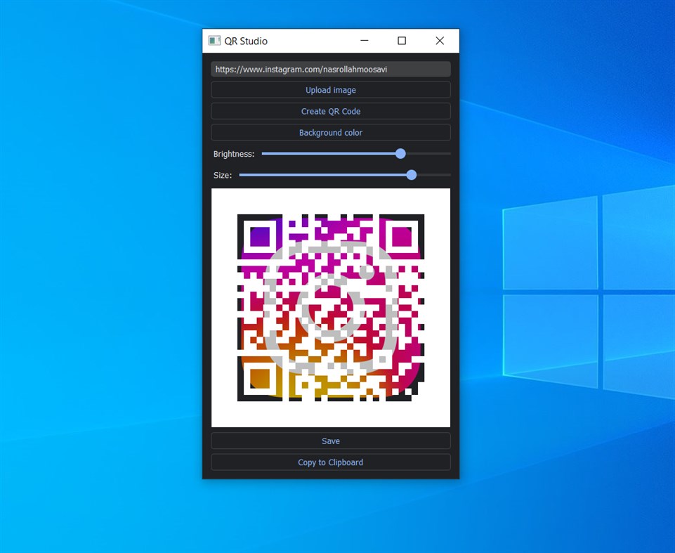 #1. QR Code Studio (Windows) 由: Aria Vision