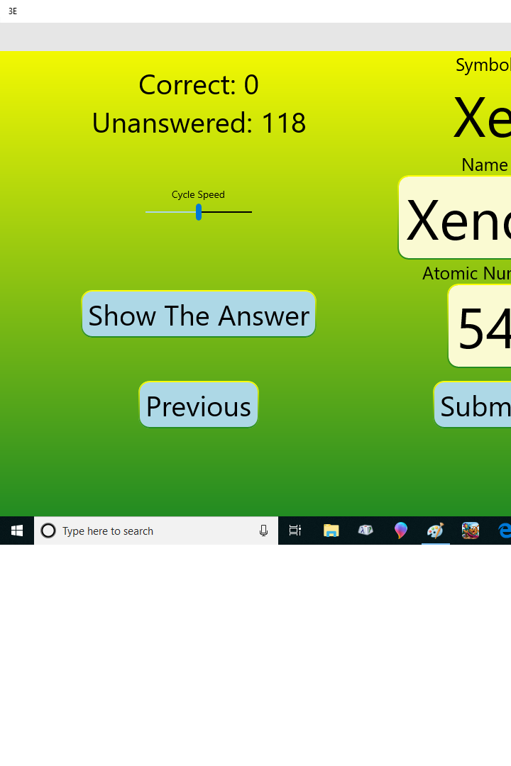 3E - Periodic Table Memorization Exercise - Ad Supported Version