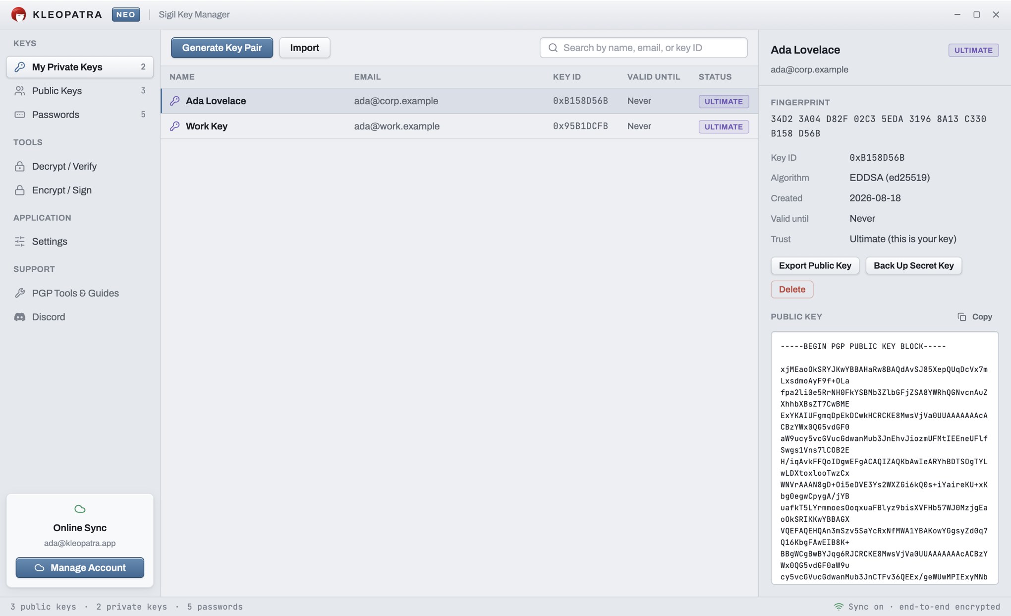 Kleopatra Neo screenshot