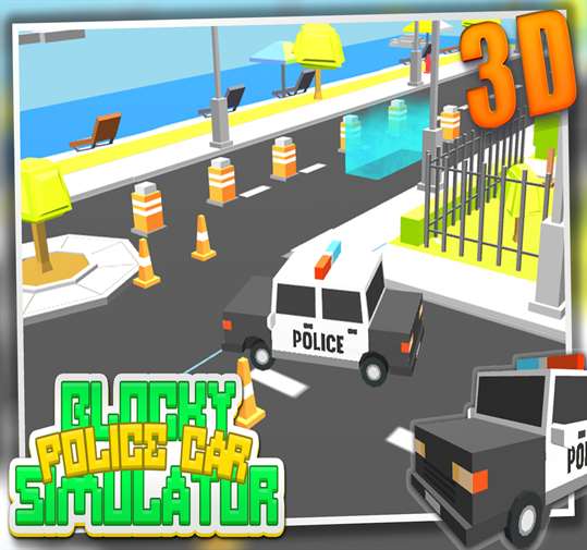Blocky Police Car Simulator screenshot 2
