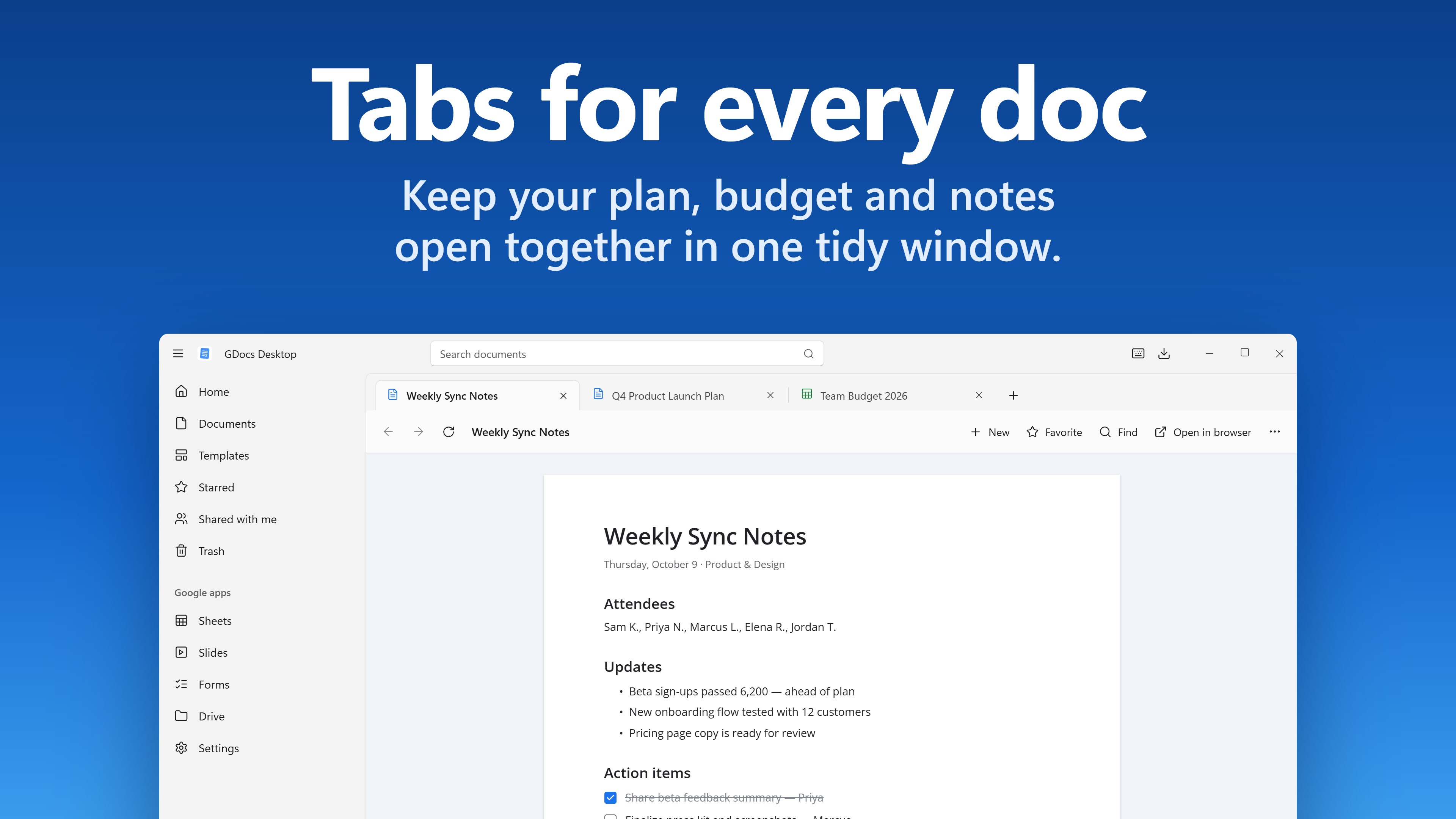 GDocs Desktop screenshot