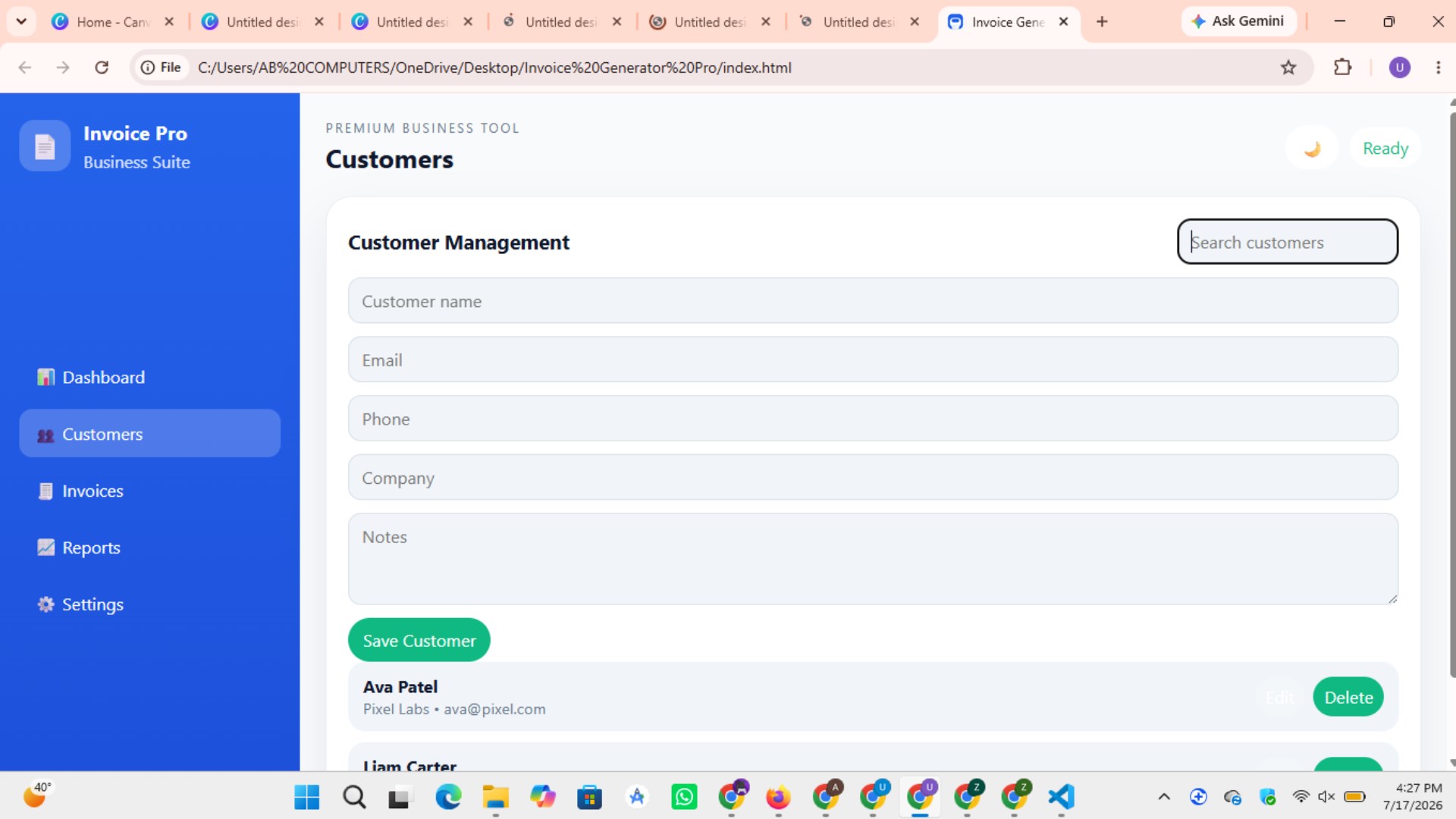 Invoice Generator Pro screenshot