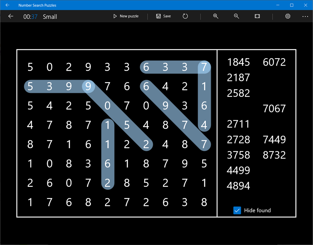 #5. Number Search Puzzles (Windows) 来自: Reflection IT