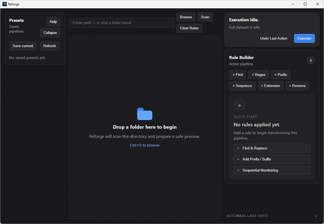 #1. Reforge: Batch File Renamer (Windows) Av: Automata Labs