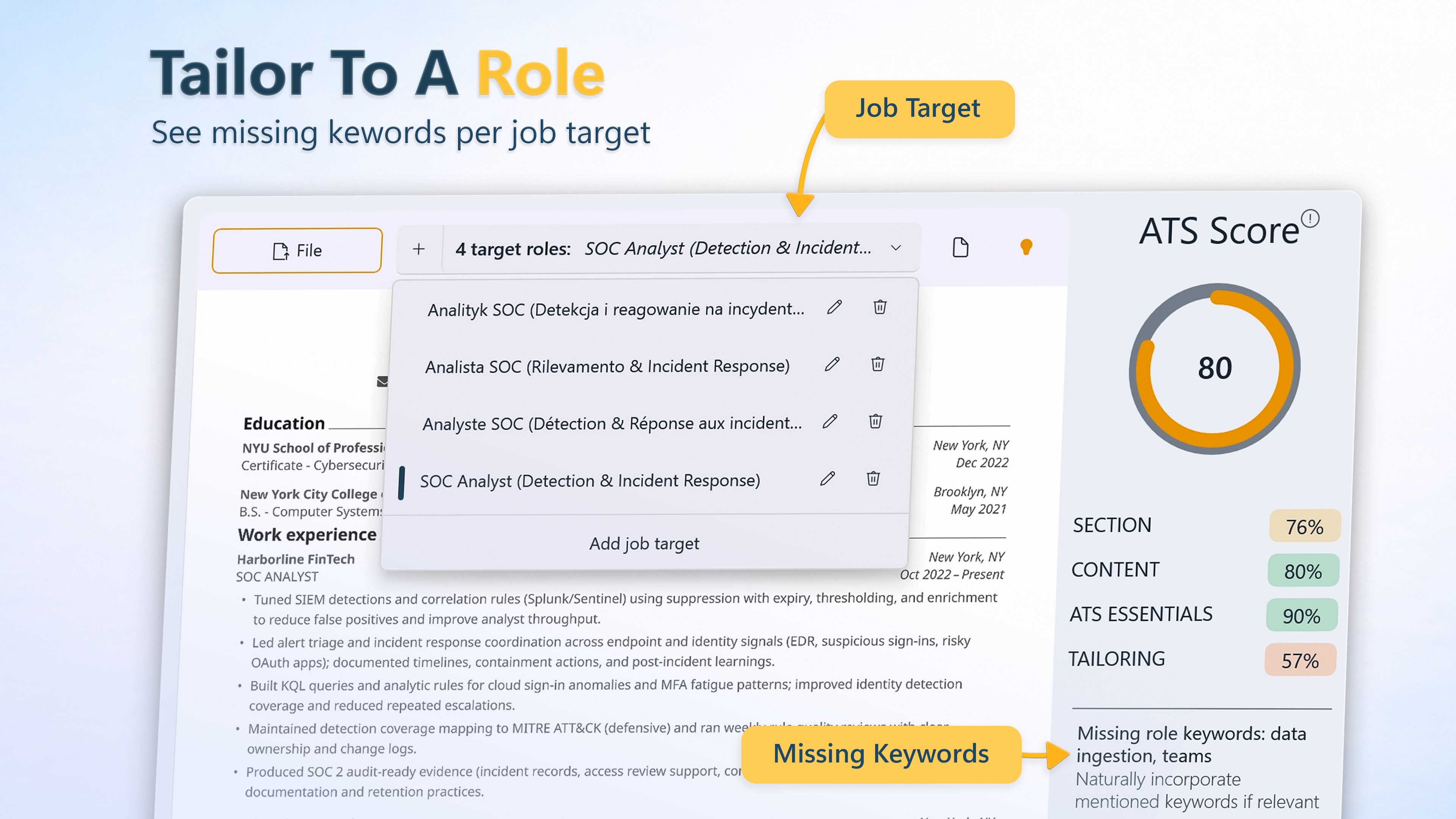 Resumy – Offline CV & Resume Builder with ATS Check screenshot