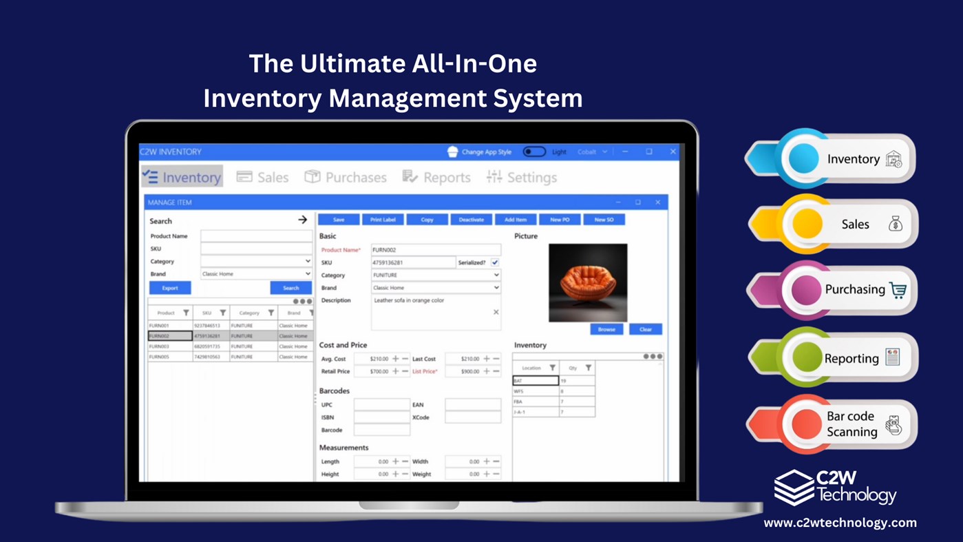 #1. C2W Inventory Management System (Windows) Bởi: c2w technology