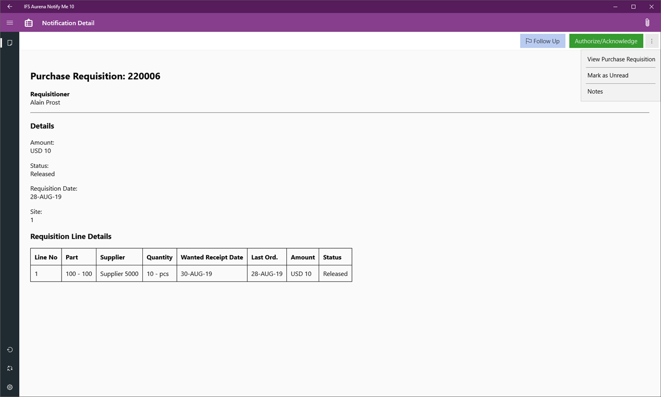 #2. IFS Aurena Notify Me 10 (Windows) Με: IFS