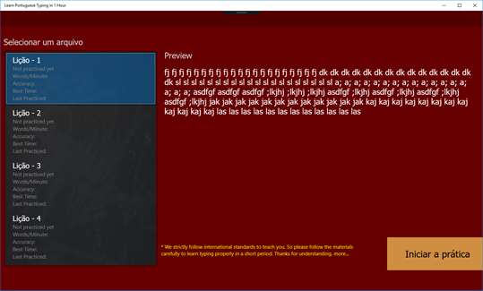 Learn Portuguese Typing in 1 Hour screenshot 1