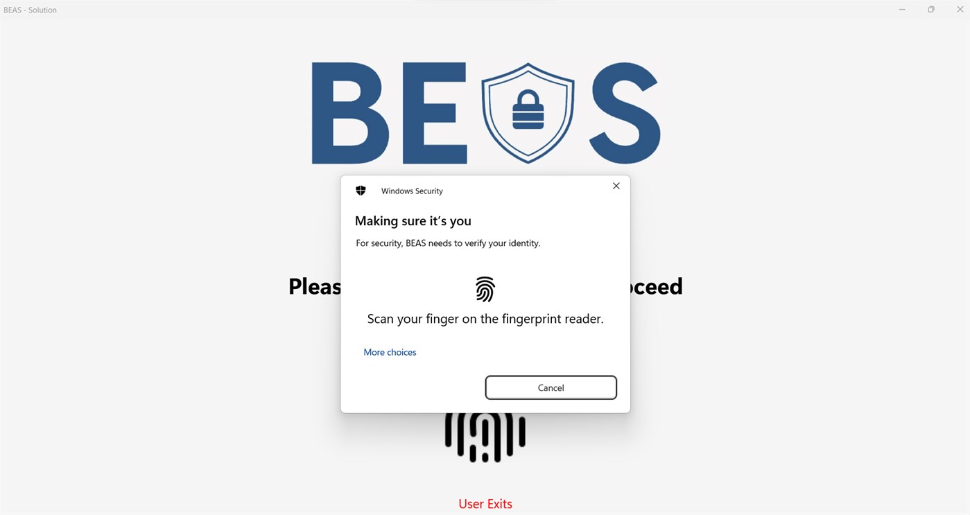 #2. Biometric Encryption & Authentication Solution (BEAS) (Windows) By: BEAS - Soon