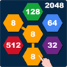 2048 Connect n Merge Hexagons: Match 3 Hexa Merge Puzzle