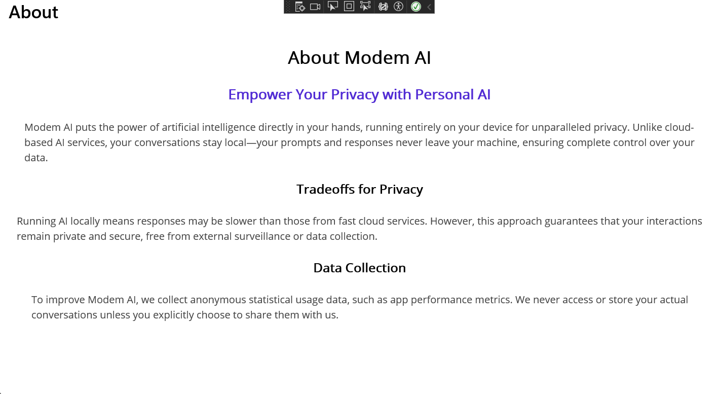 Modem AI About Page