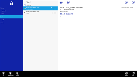 Mail1Click Windows 8 screenshot 5