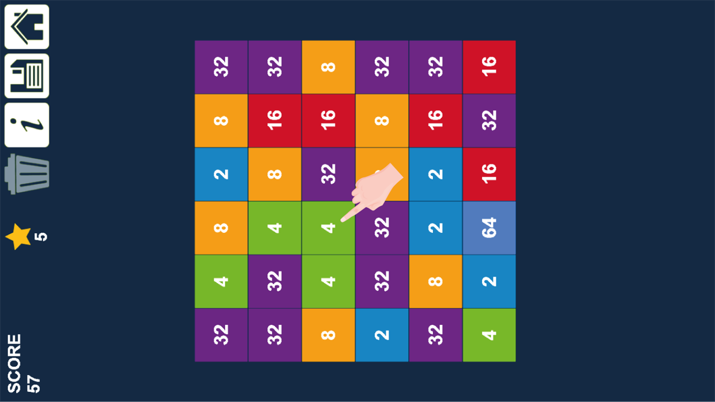 #2. 2048 Tap n Merge Numbers: Match-2 Same Game (Windows) Podle: Amr Hassan