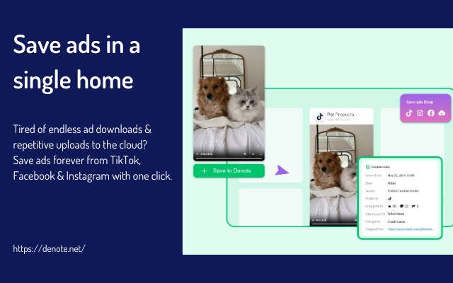 Denote: Save Ads for TikTok & Facebook
