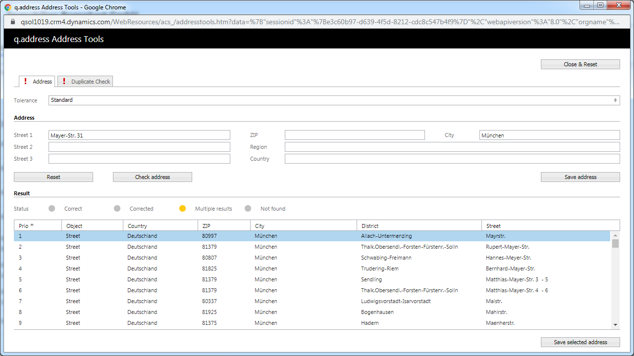 Snapshot 7 of Datenqualität in D'365 Marketing & Sales