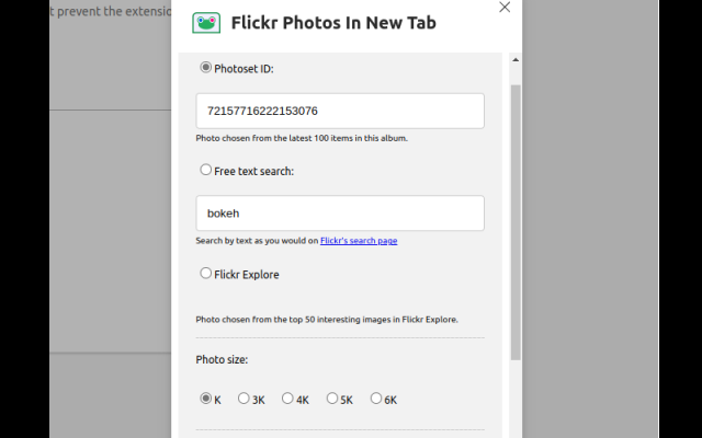 Flickr Photos In New Tab