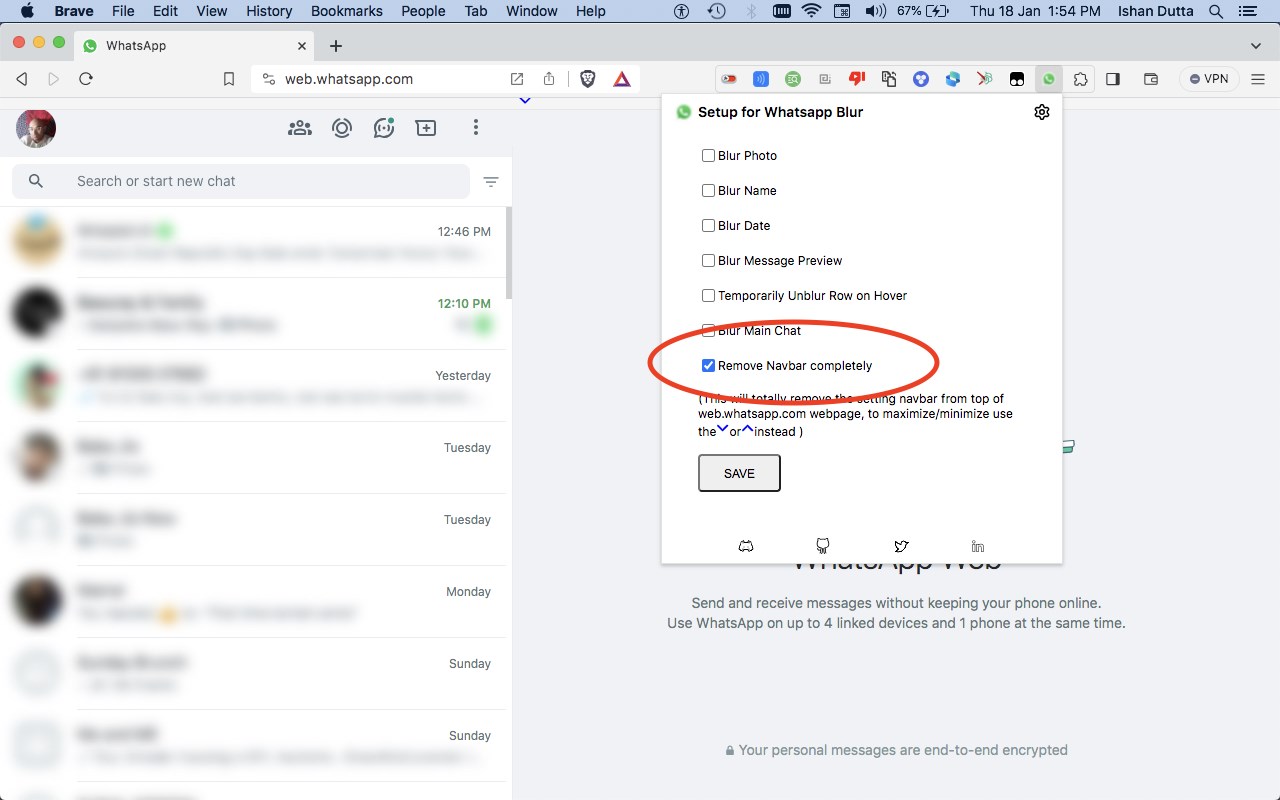 WA Blur for WhatsApp™ Privacy Extension