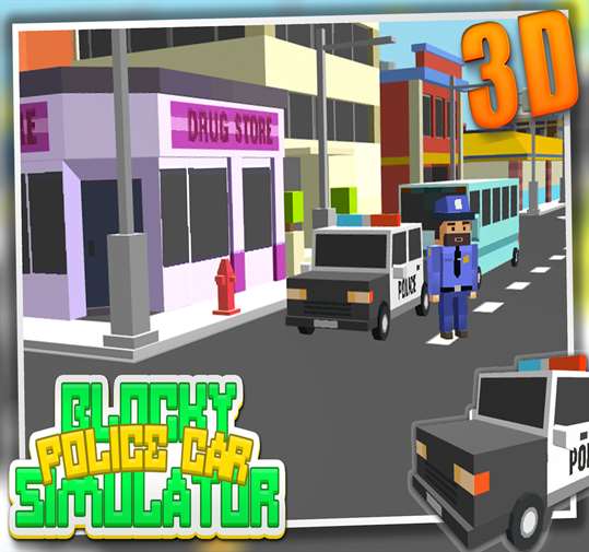 Blocky Police Car Simulator screenshot 1