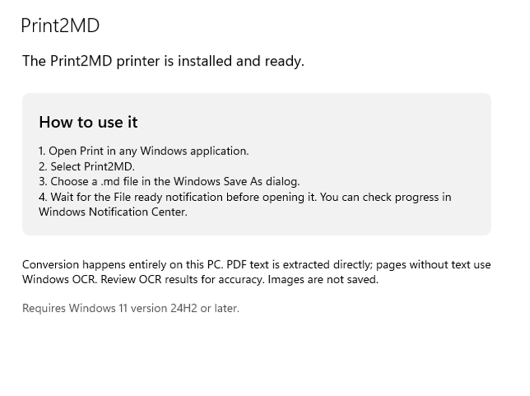 #1. Print2MD (Windows) От: FriskeLabs