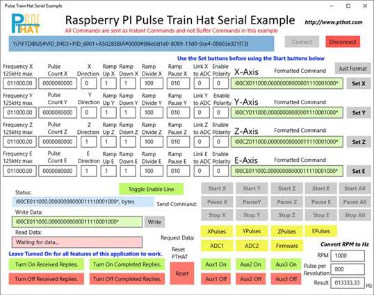 Pulse Train Hat Serial Example screenshot 1