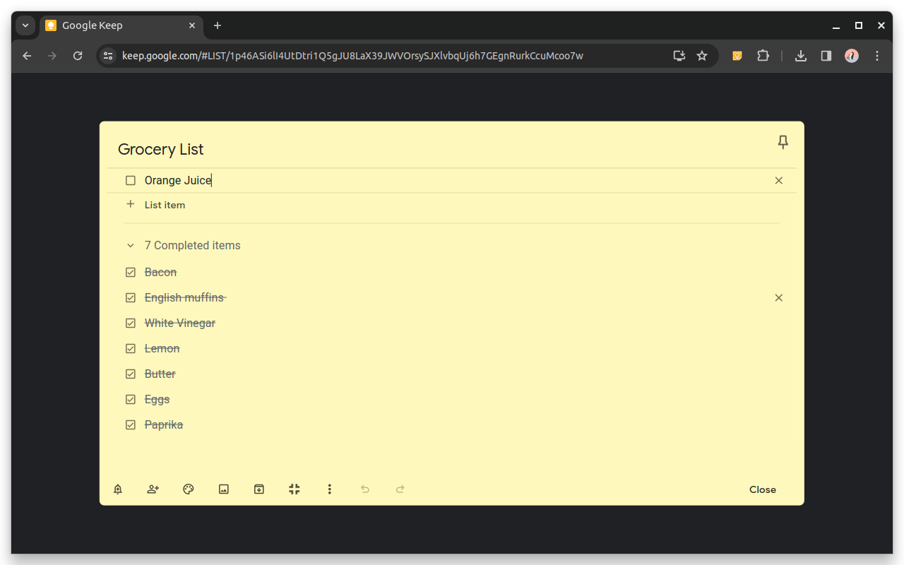 Full Screen Editing for Google Keep Notes