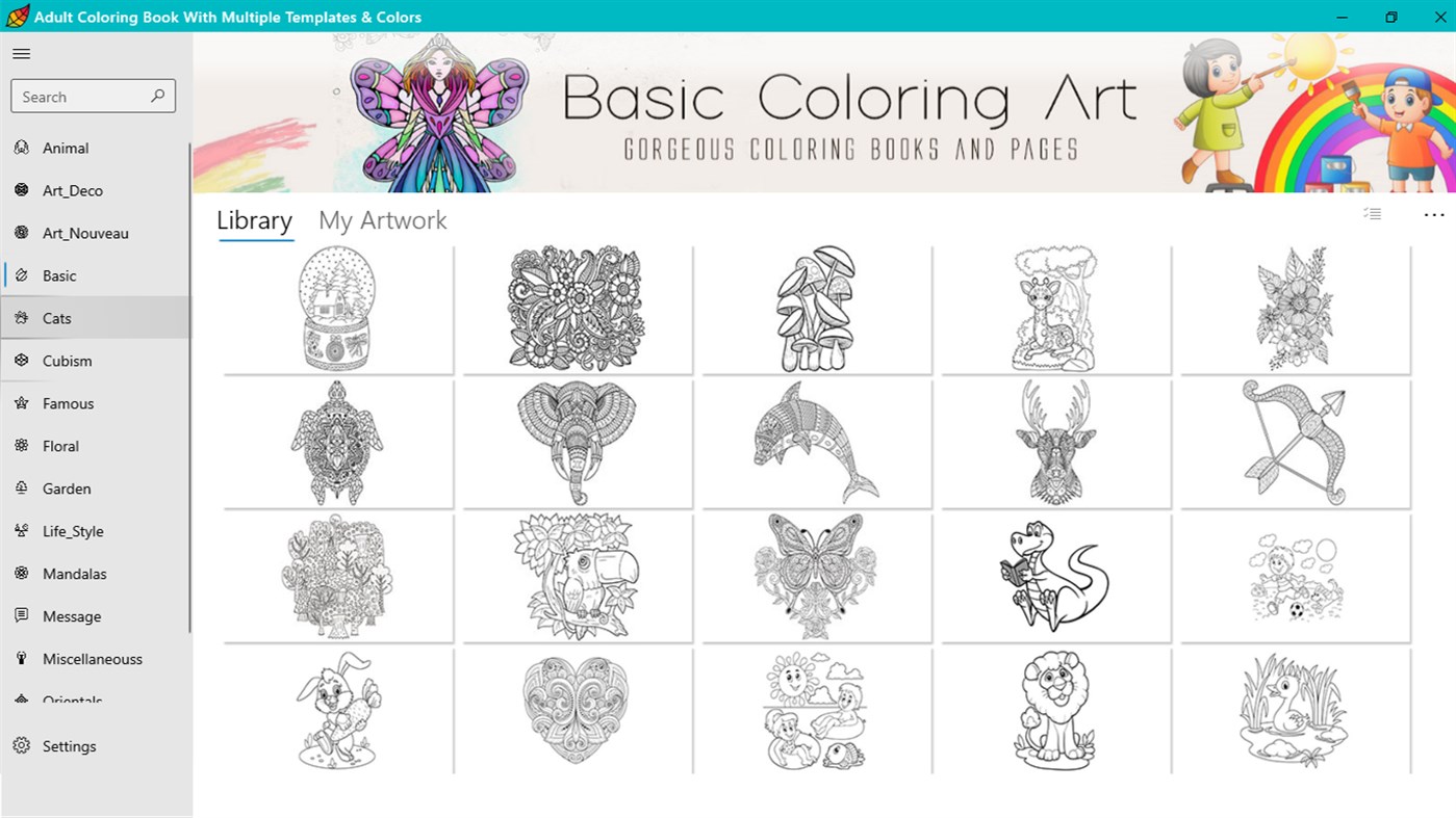 #8. Adult Coloring Book With Multiple Templates & Colors (Windows) By: Videopix
