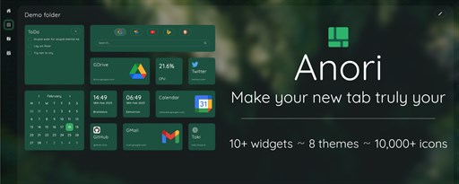 Anori: productivity new tab marquee promo image