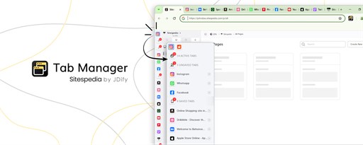 Tabs Manager | Sitespedia - Sync Browser Tabs marquee promo image