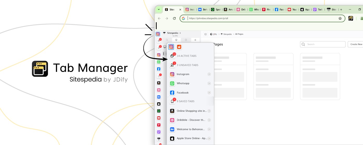 Tabs Manager | Sitespedia - Sync Browser Tabs