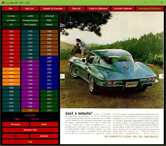 Corvette Ads 1953-2019 screenshot 1