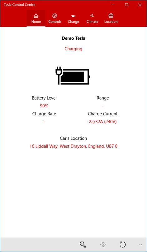 Tesla Control Centre Screenshots 1