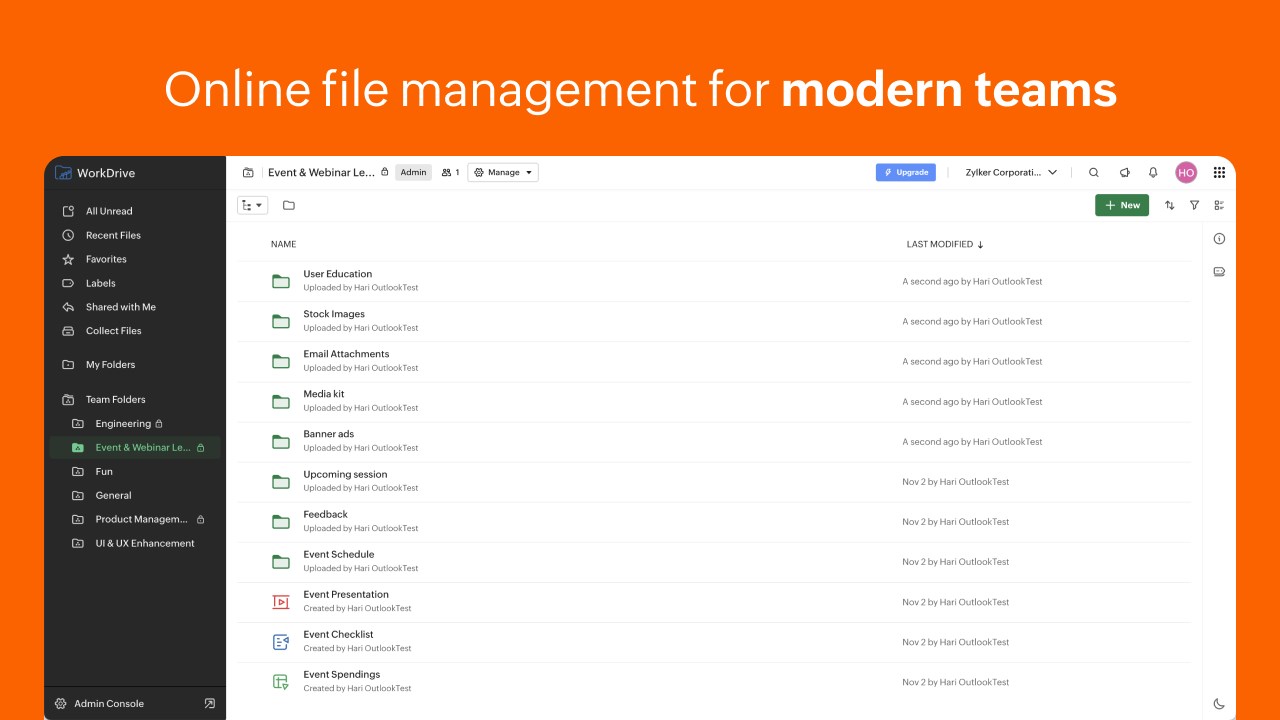 Snapshot 5 of Zoho WorkDrive