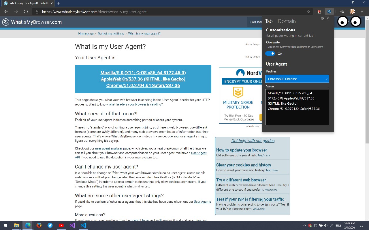 User Agents for Microsoft Edge