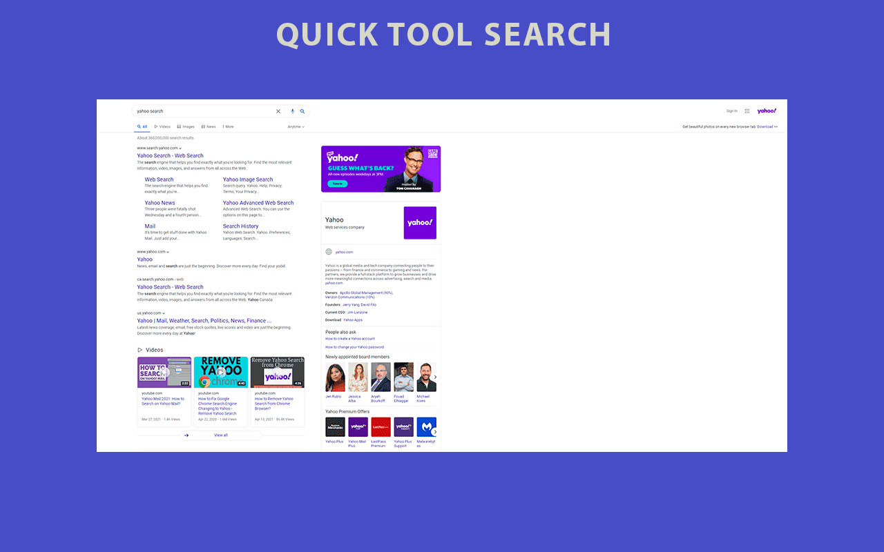 Quick Tool Search