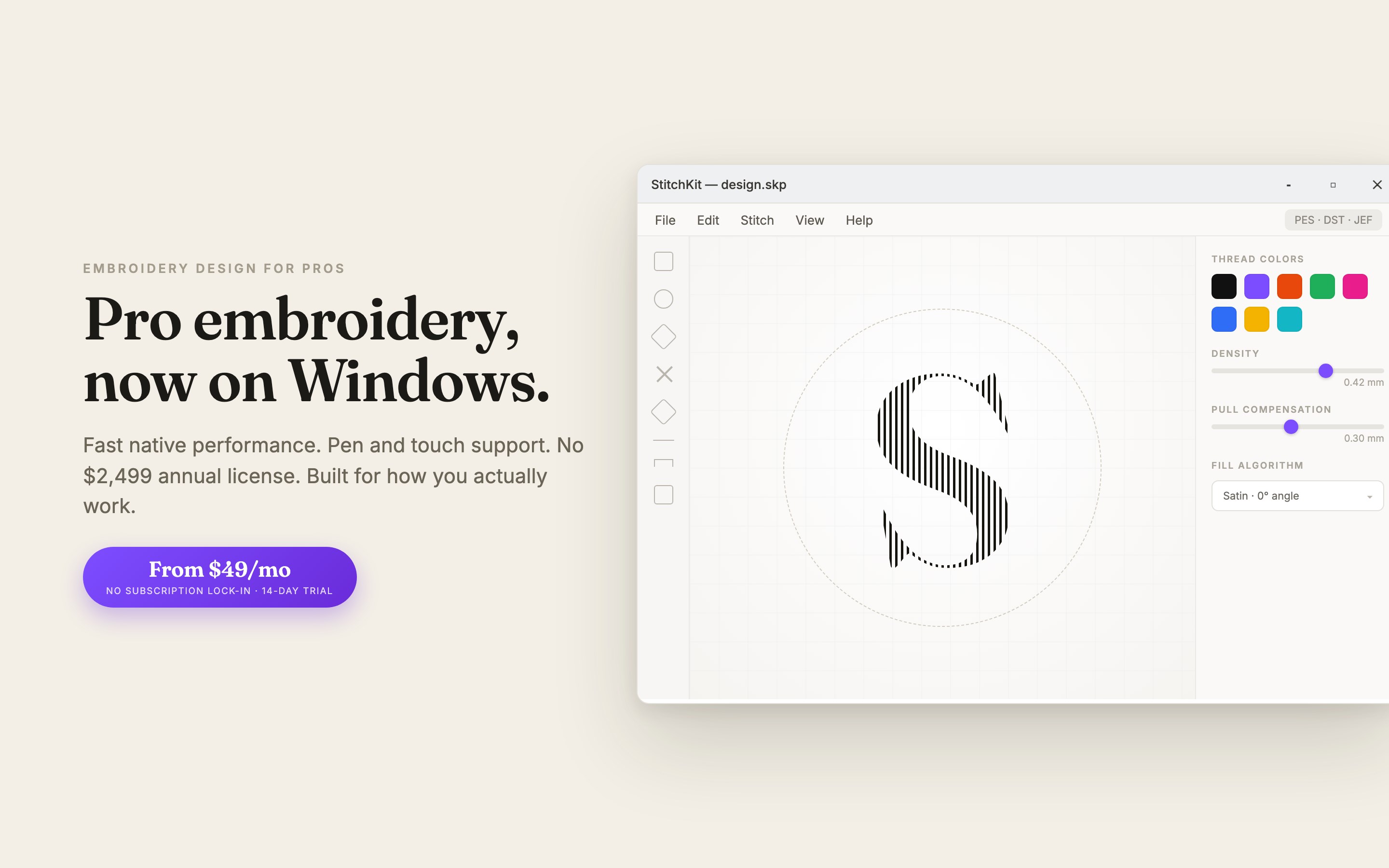 StitchKit Embroidery Studio screenshot