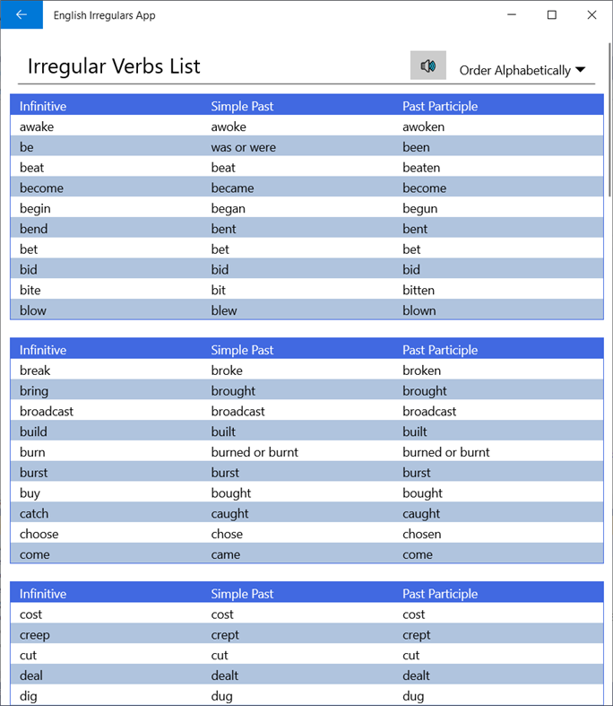 #4. English Irregular Verbs and Plurals (Windows) Με: Simple Programs