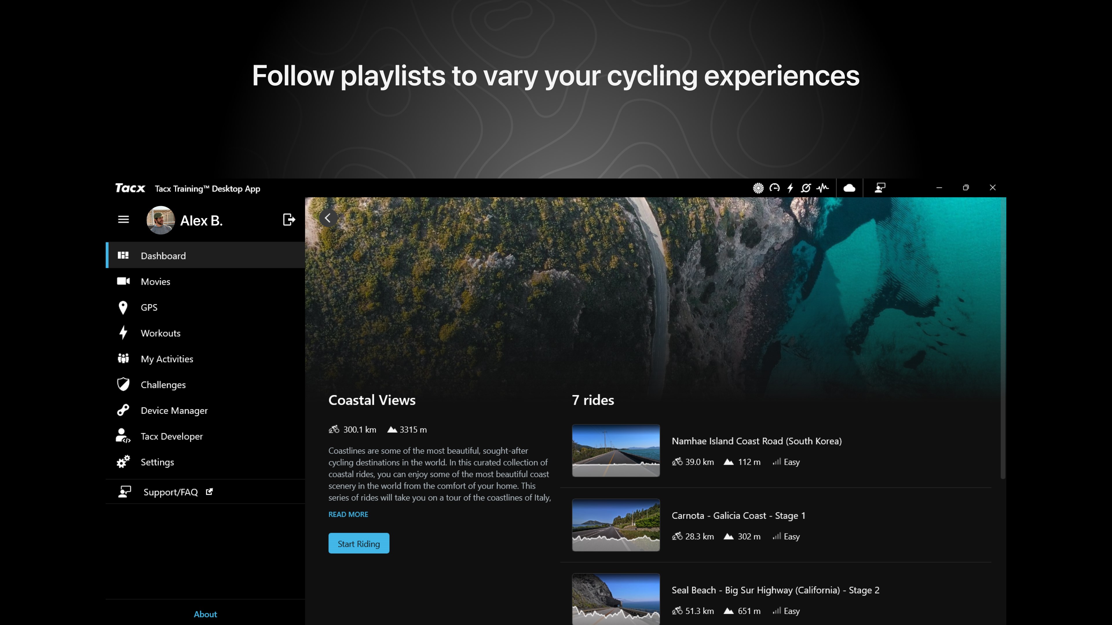 Tacx Training™ Desktop App screenshot