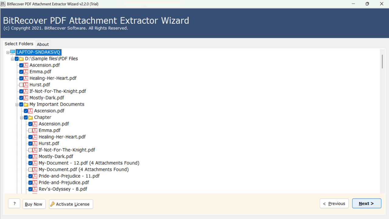 Snapshot 4 of BitRecover PDF Attachment Extractor