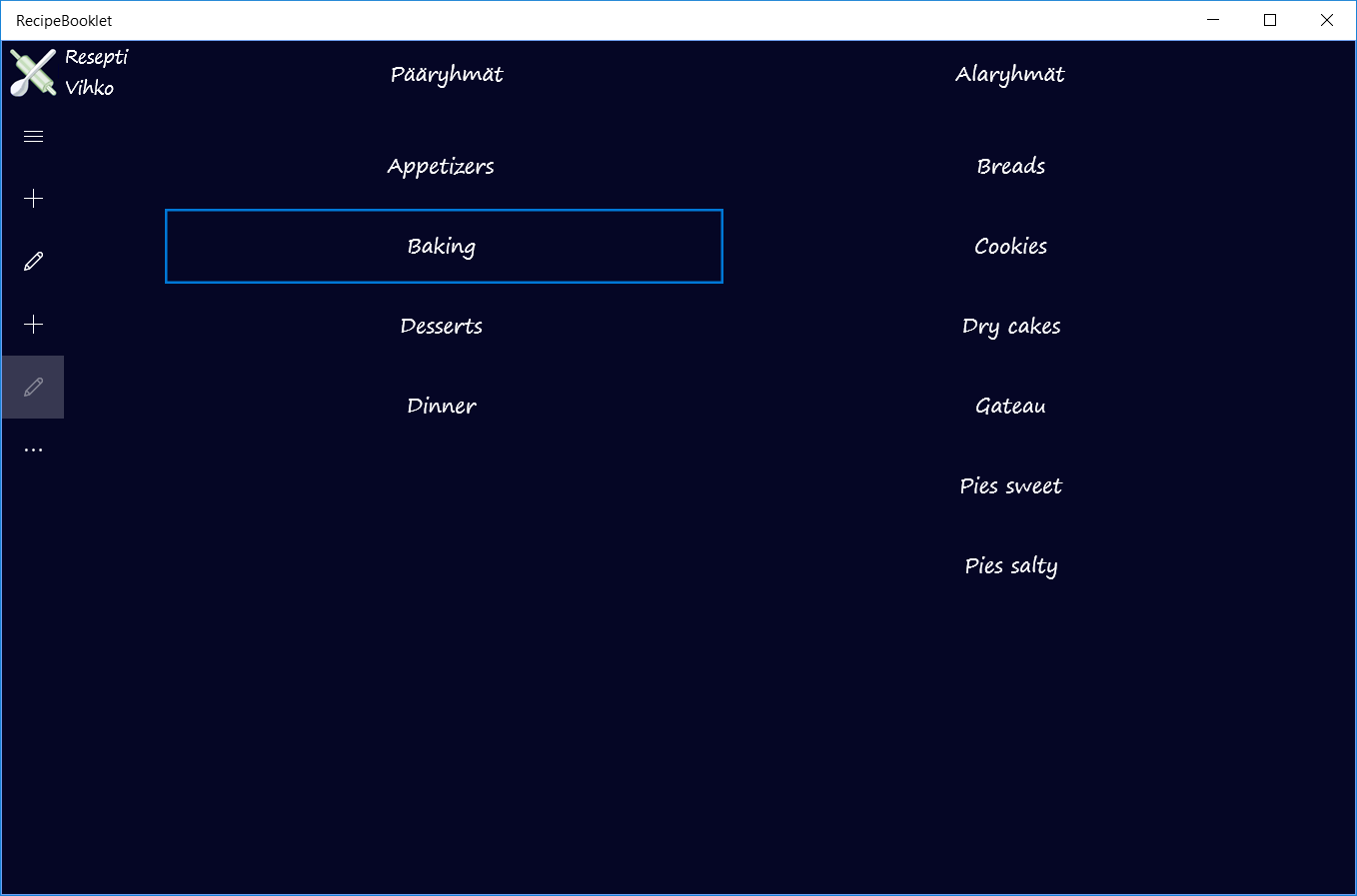 Recipe Booklet 10 for Windows 10 Mobile