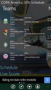 COPA America 2016 Schedule & Result screenshot 2