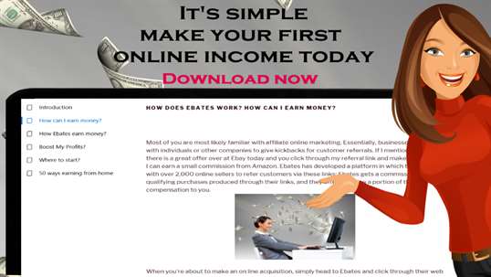 Make easy money - extra income cash back course using ebates screenshot 2