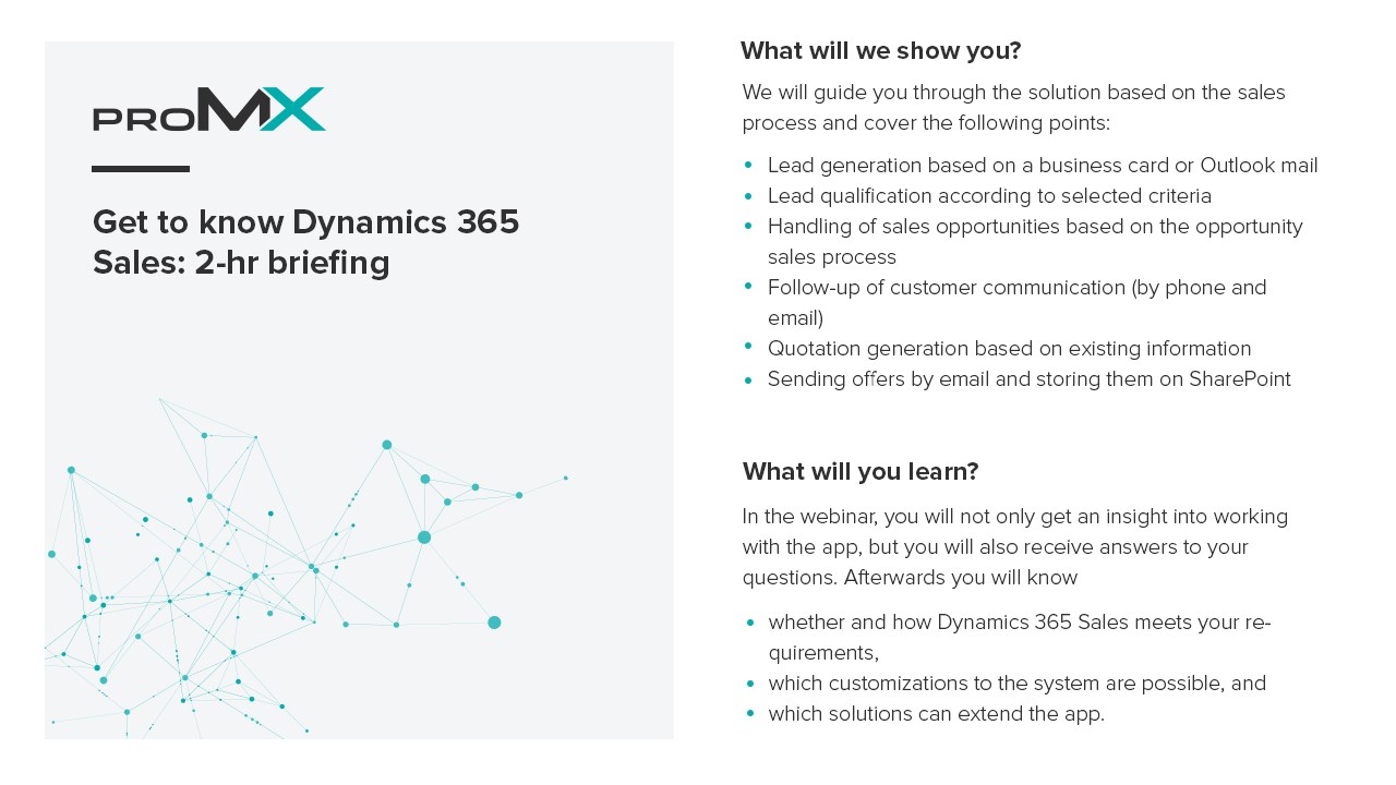 Snapshot 1 of Get to know Dynamics 365 Sales: 2-hr briefing