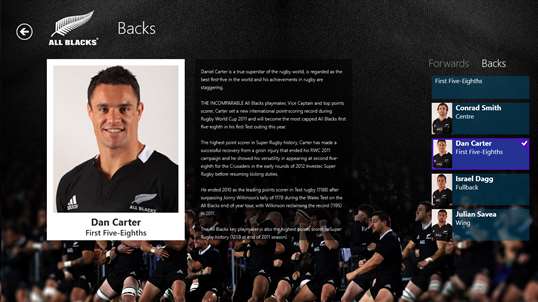 The Official Windows 8 All Blacks App screenshot 2