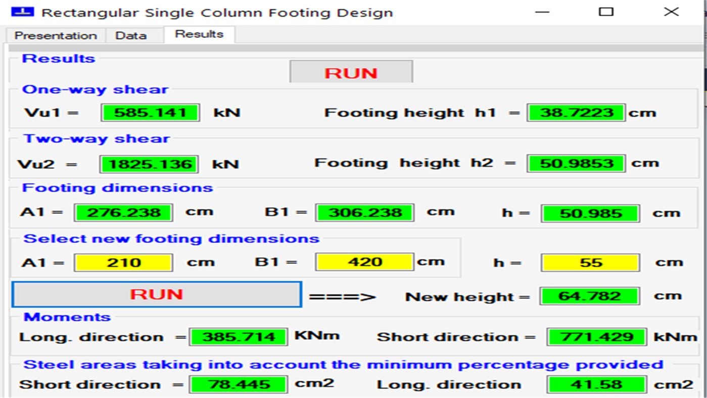 #3. Rectangular Concrete Footings For Axial Loads (ACI318-19) (Windows) Door: BSAIBES Engineering