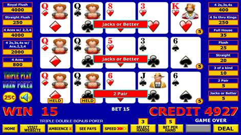 Triple 3 Play Draw Poker Screenshots 1