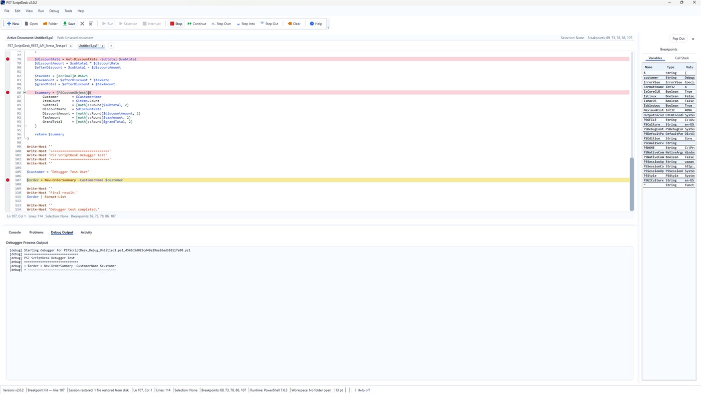 #5. PS7 ScriptDesk (Windows) Podle: Ron Barnes
