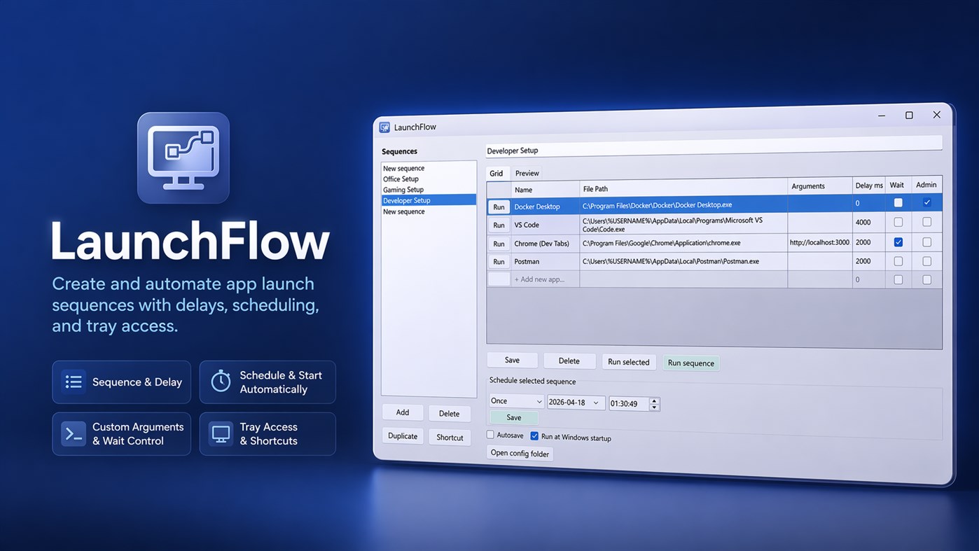#1. LaunchFlow (Windows) Ved: stargazer07