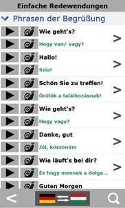 German to Hungarian phrasebook screenshot 2